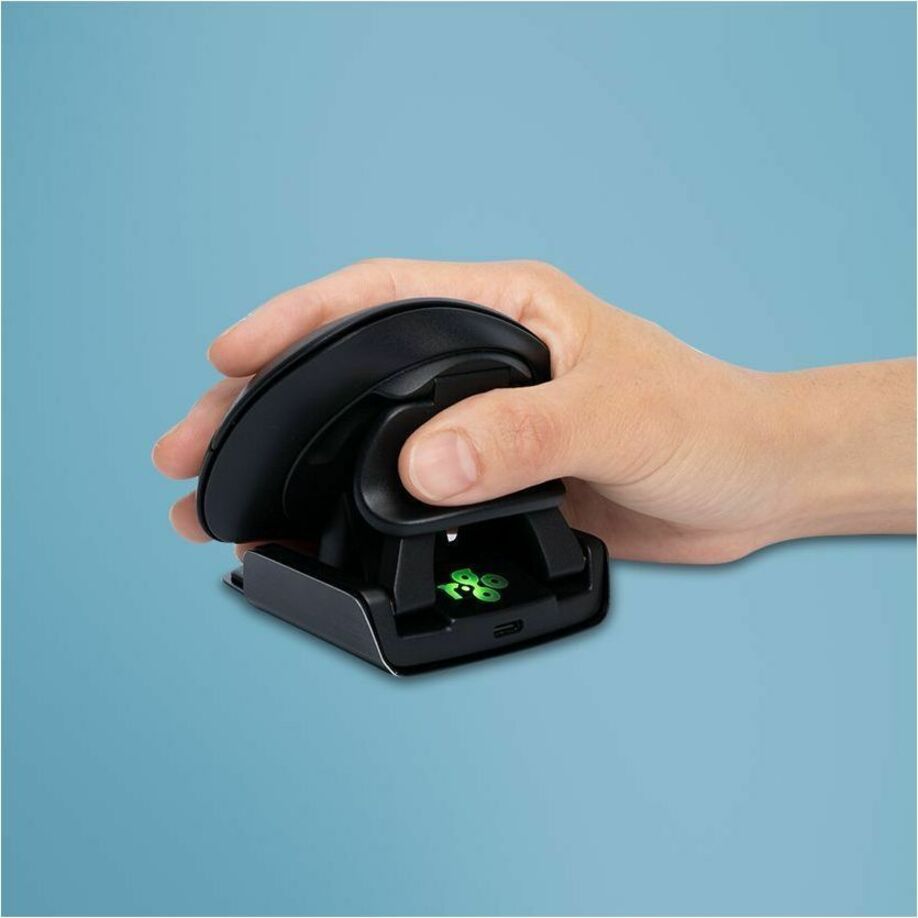 Side view of hand operating R-Go Twister mouse showing natural button access-alternate-image7