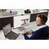 Professional using Jabra Engage 55 headset with multiple displays for virtual collaboration-alternate-image7