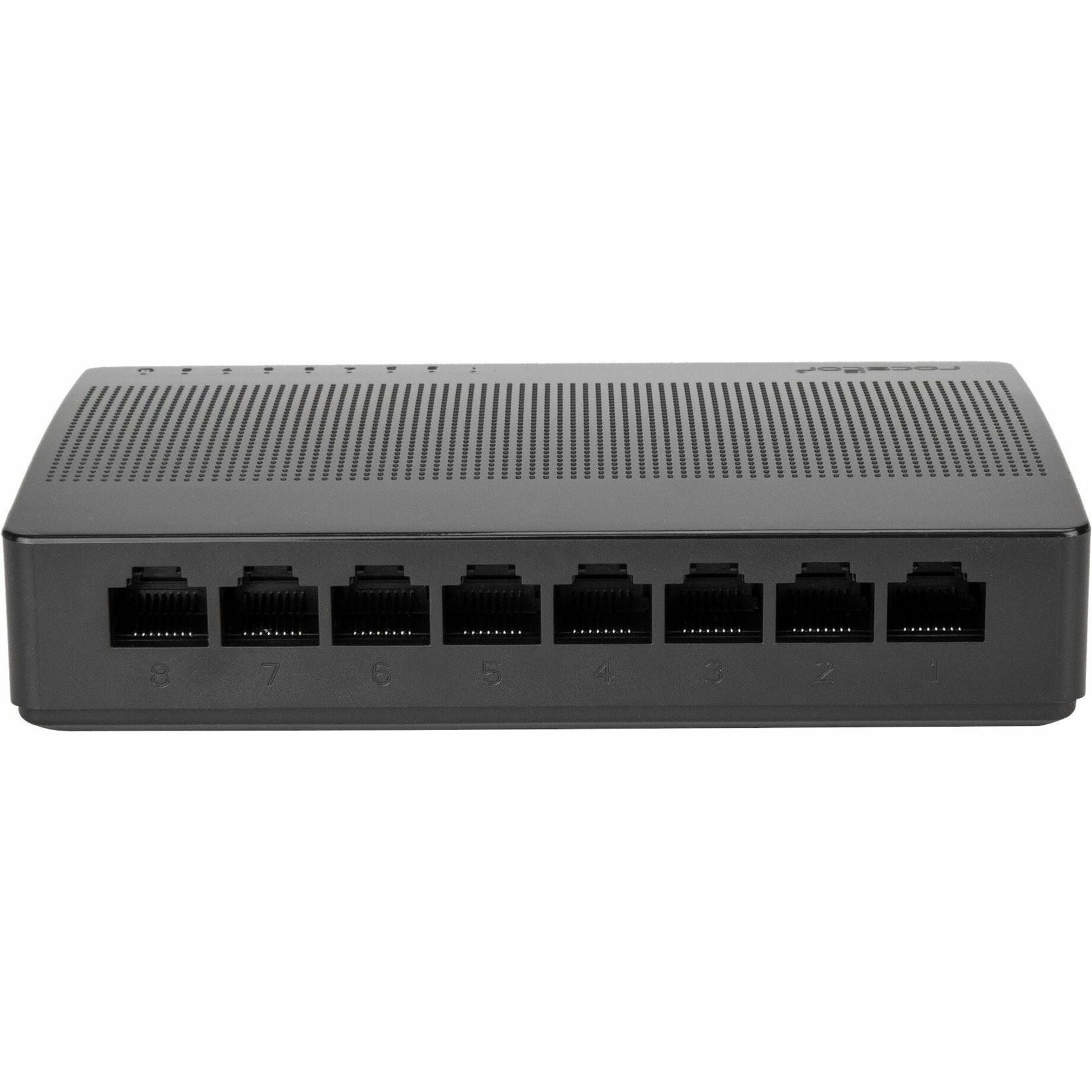 Rocstor JetConnect JC08 8-Port Gigabit Ethernet Switch, Desktop/Wall Mount, Unmanaged Network Switch, 10/100/1000Mbps, Fanless Design, TAA Compliant, Black - Y10S002-B1 (5 Year Warranty)