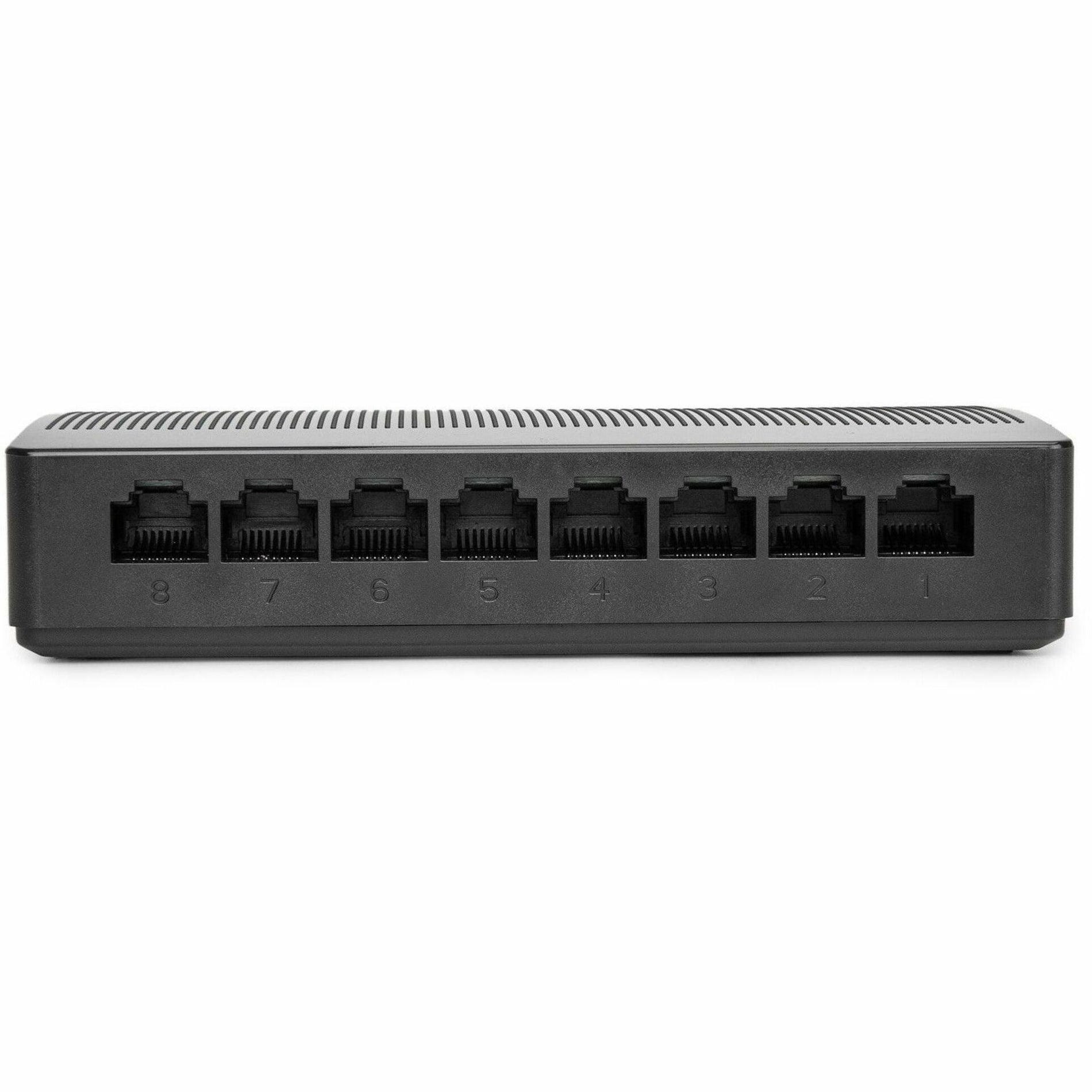 Rocstor JetConnect JC08 8-Port Gigabit Desktop / Wall mount Unmanaged Network Switch (Y10S002-B1)