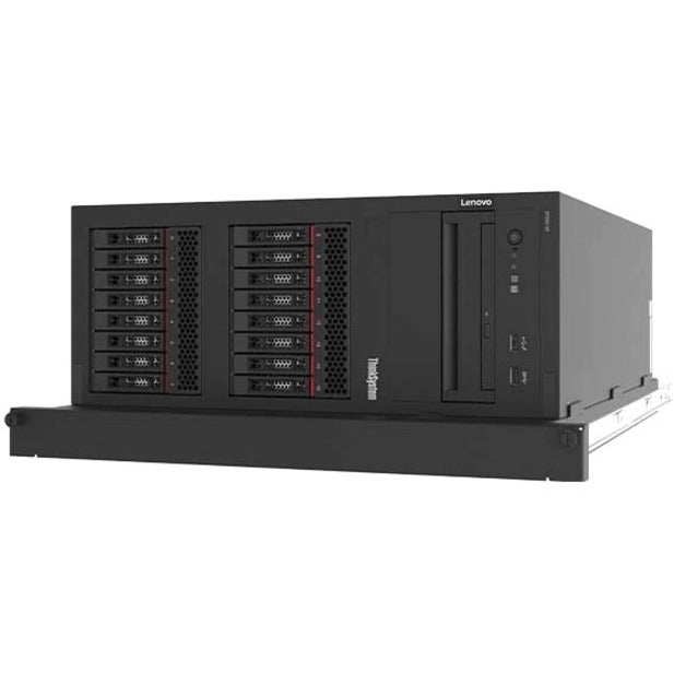 Lenovo ThinkSystem ST250 V2 server in rack-mount configuration with slide rails-alternate-image5