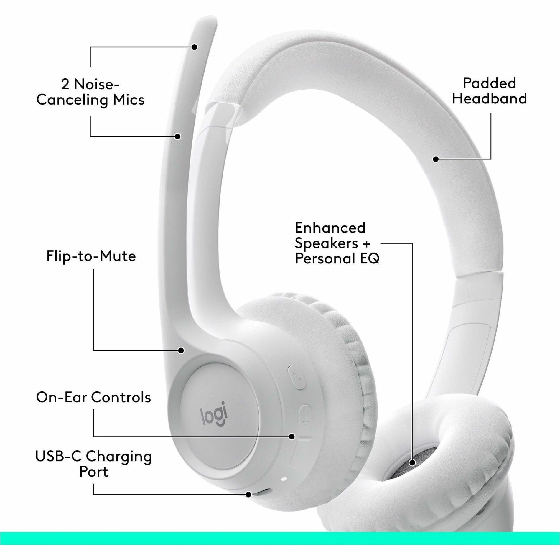 Logitech Zone 300 Draadloze Headset - Off White (981-001416)