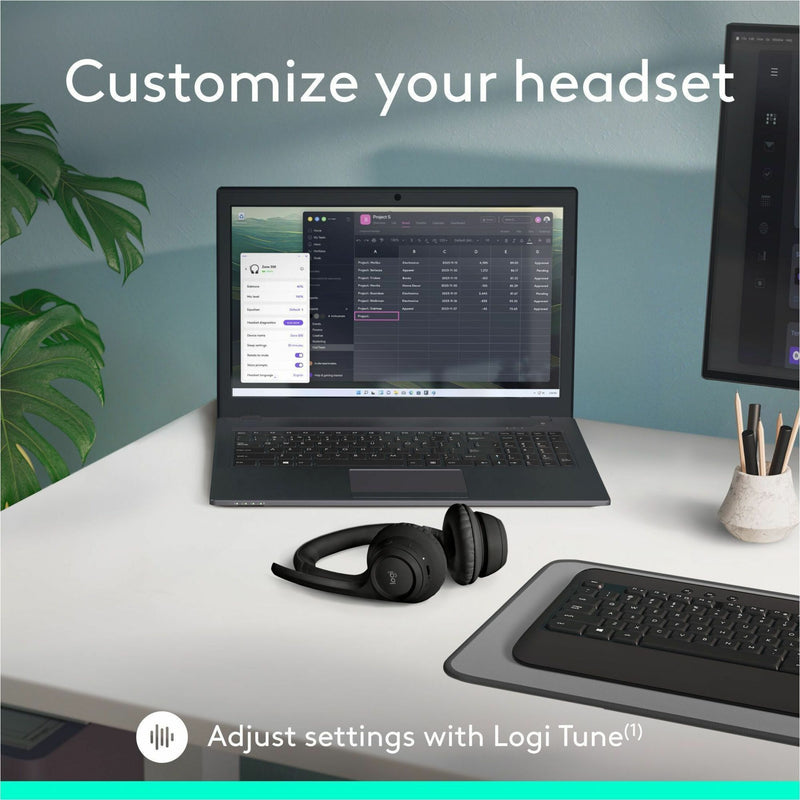 Logi Tune software customization interface for Zone 300 headset