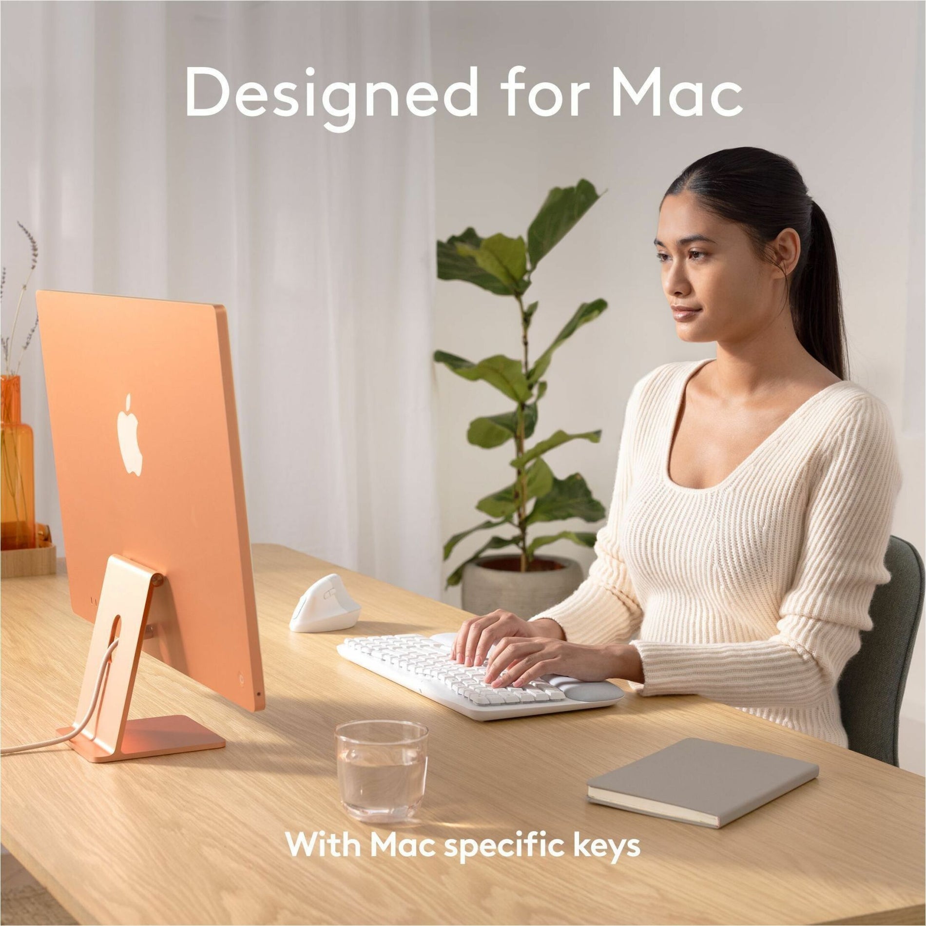 Logitech Wave Keys สำหรับ Mac (คีย์บอร์ดไร้สาย) - สีขาวนวล