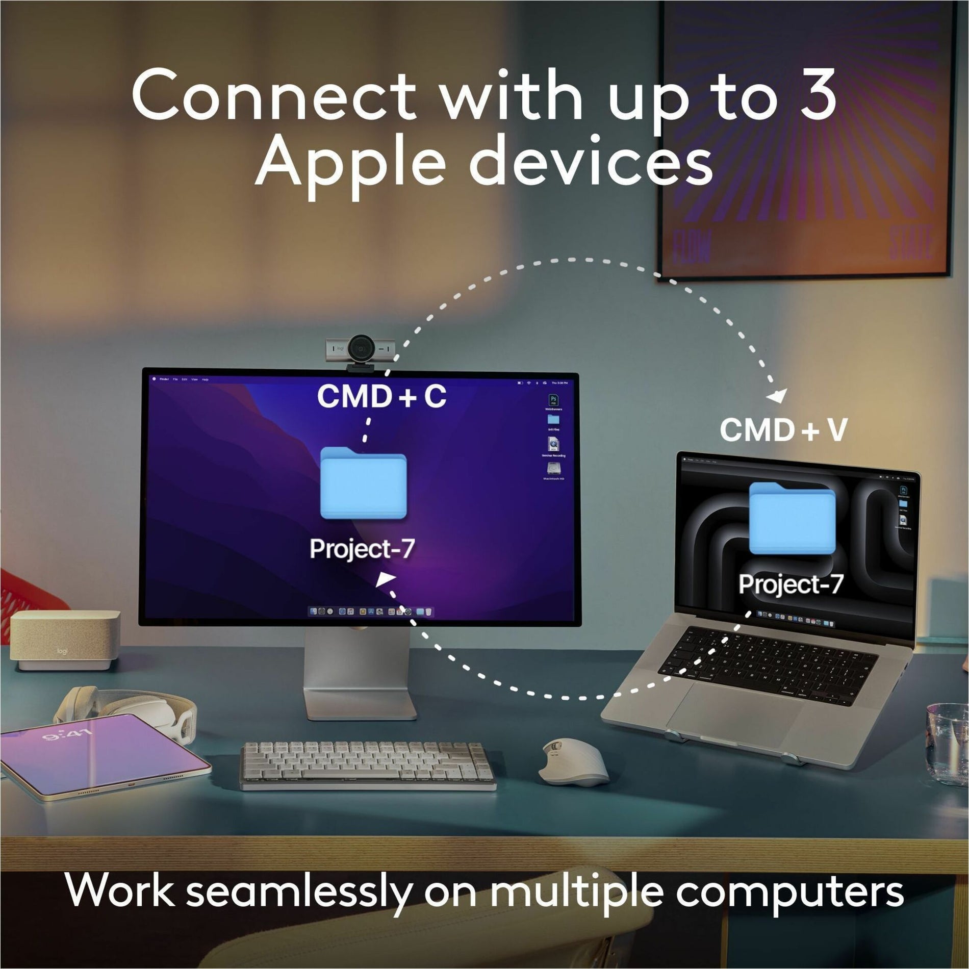 Demonstration of MX Anywhere 3S working across multiple Apple devices-alternate-image9