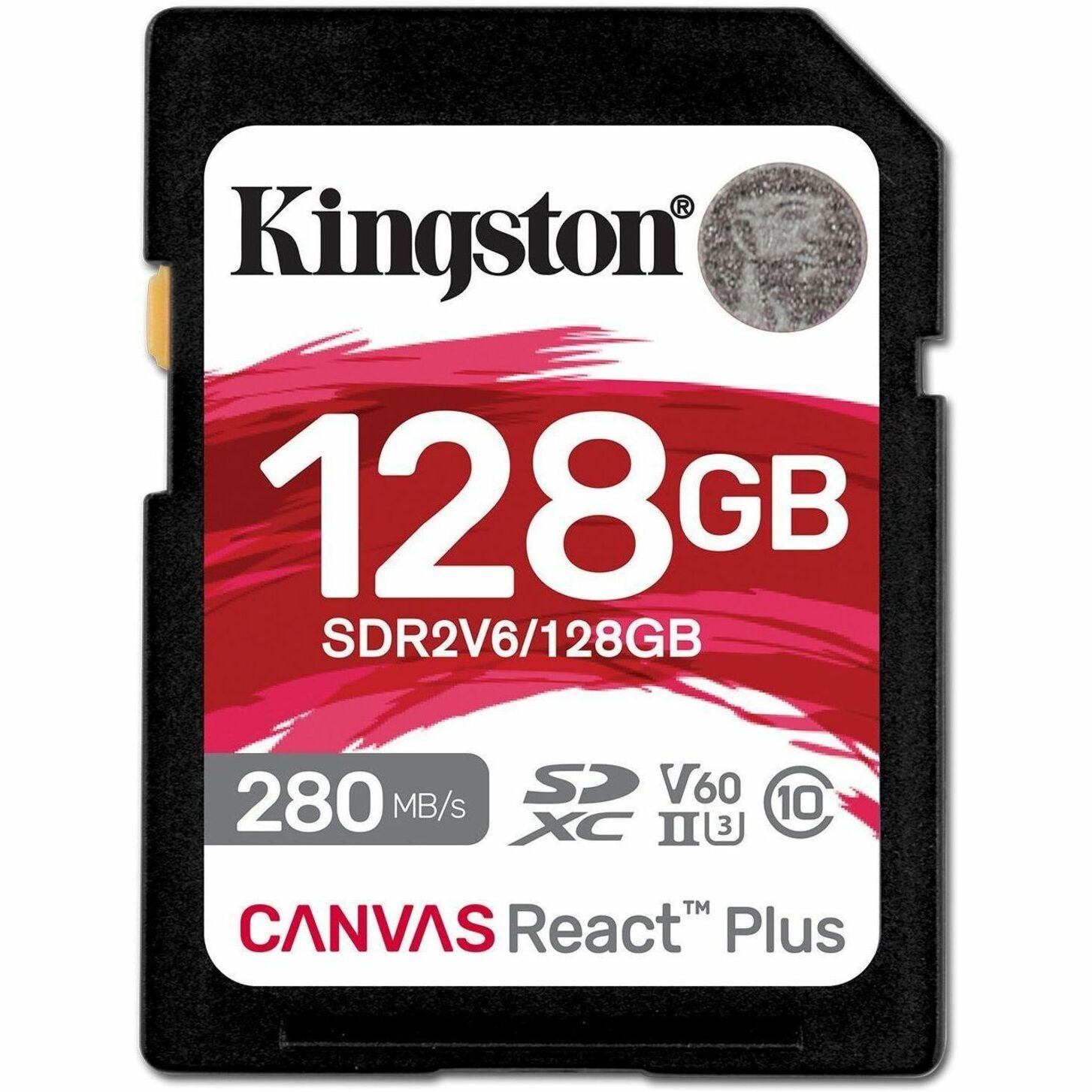 Kingston 128GB Canvas React Plus SDXC UHS-II 280R/100W U3 V60 per Full HD/4K (SDR2V6/128GB)