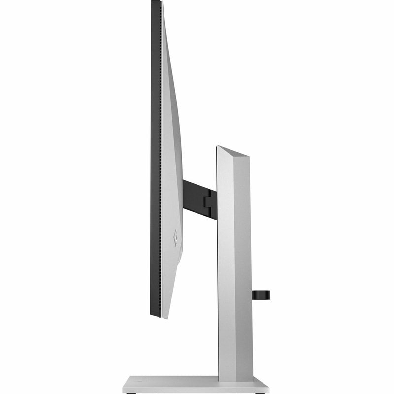 Side profile of HP 7 Pro monitor showing the advanced ergonomic stand mechanism and adjustment range