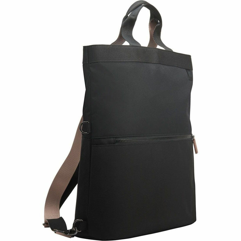 Side view of HP convertible bag showing backpack strap configuration and profile design