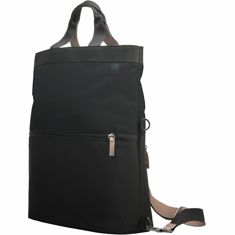 Profile view of HP convertible bag showing slim design and multiple carry options