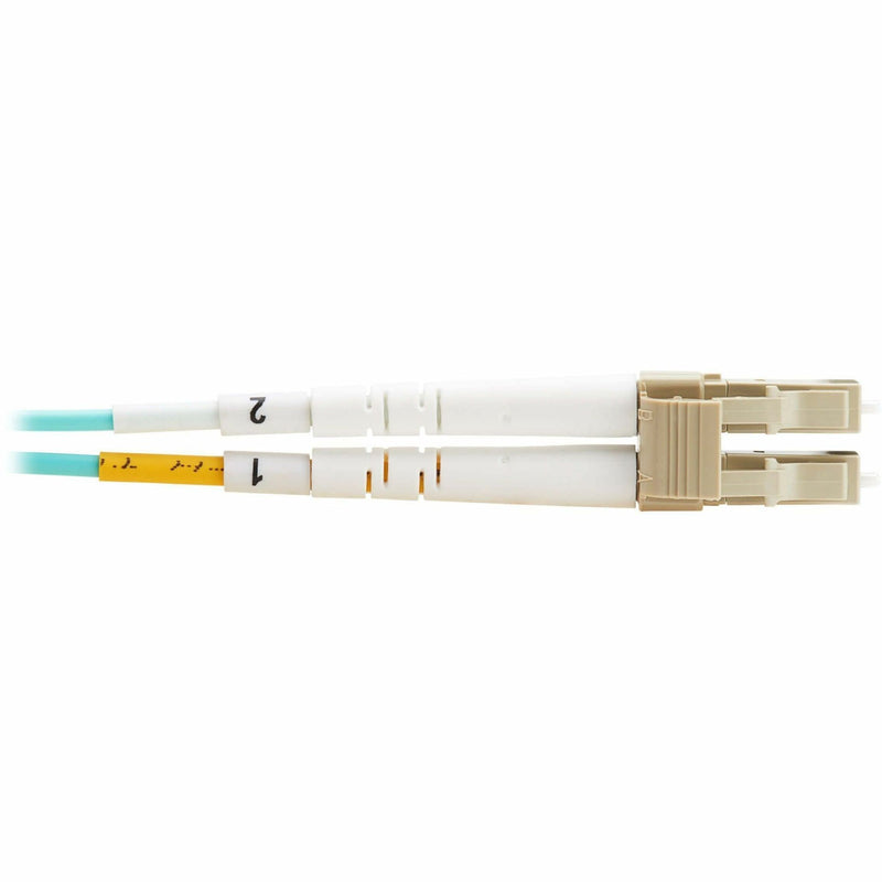 Side view of LC connector showing numbered ports and color coding