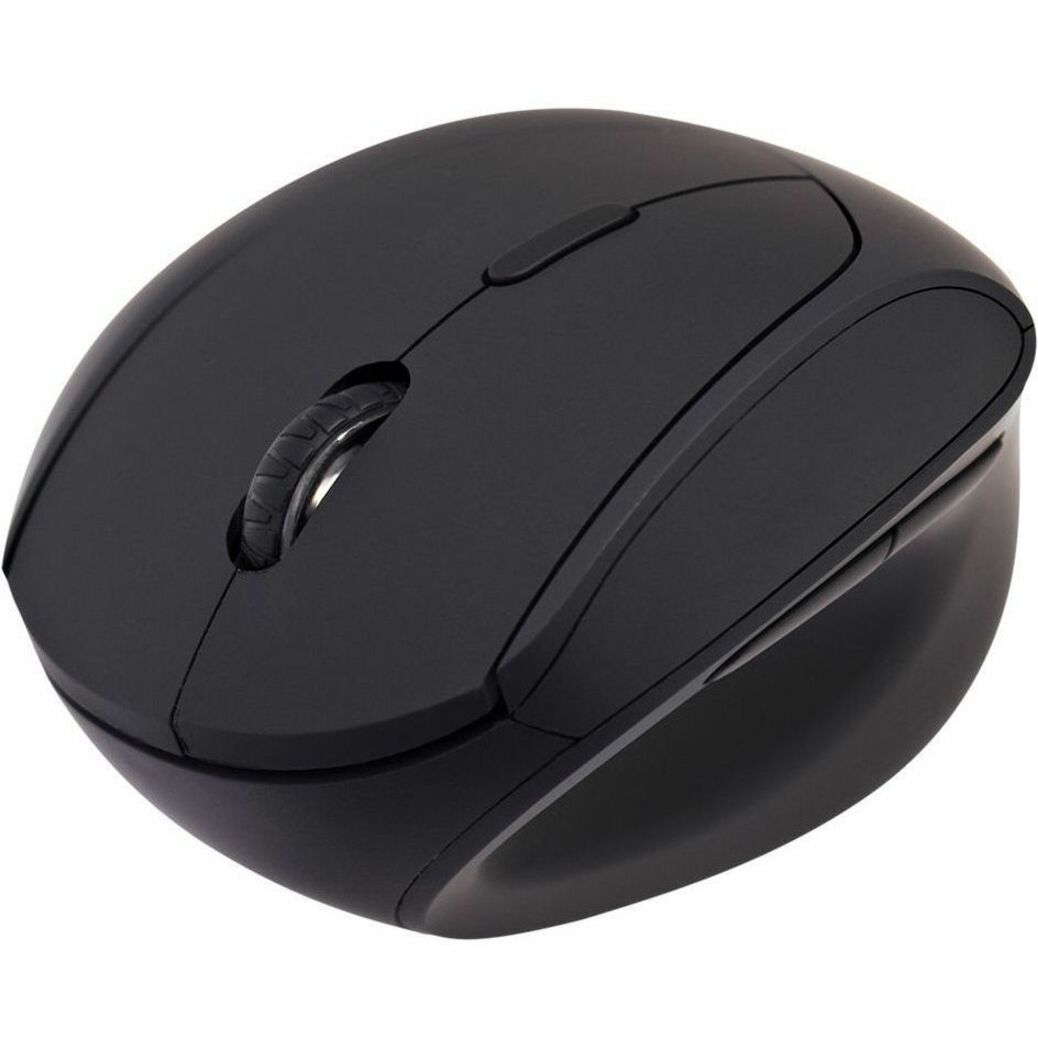 V7 MW500BT Dual Mode Bluetooth 2.4Ghz Vertical Ergonomic Mouse - Black - Right Hand - Wireless Connectivity - USB Interface - 1600 dpi - Scroll Wheel - 6 Button(s) - Windows - MacOS - ChromeOS - Battery included - Comfort - Soft Touch - Non-Slip Grip