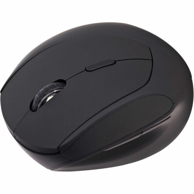 Overhead view of V7 MW500BT ergonomic mouse displaying its wireless design and button configuration