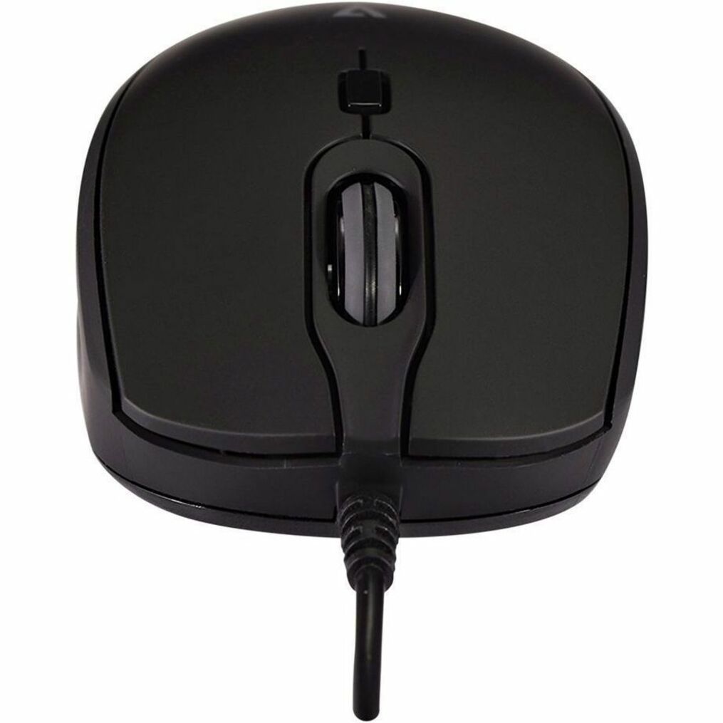 V7 MU350 Souris Professionnelle Silencieuse USB Filaire - Optique - Câble de 1.6m - Noir - USB - 2500 dpi - Molette de Défilement - 4 Boutons - Toucher Doux - Clics Silencieux - Plug and Play