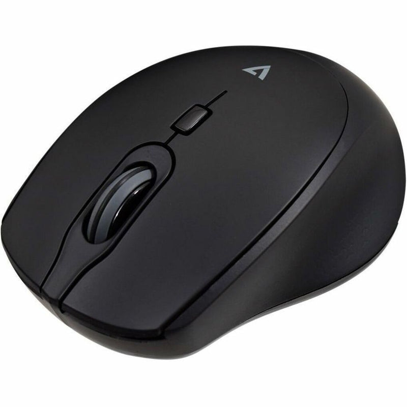 Angled view of V7 MW350 wireless mouse displaying overall design and wireless functionality