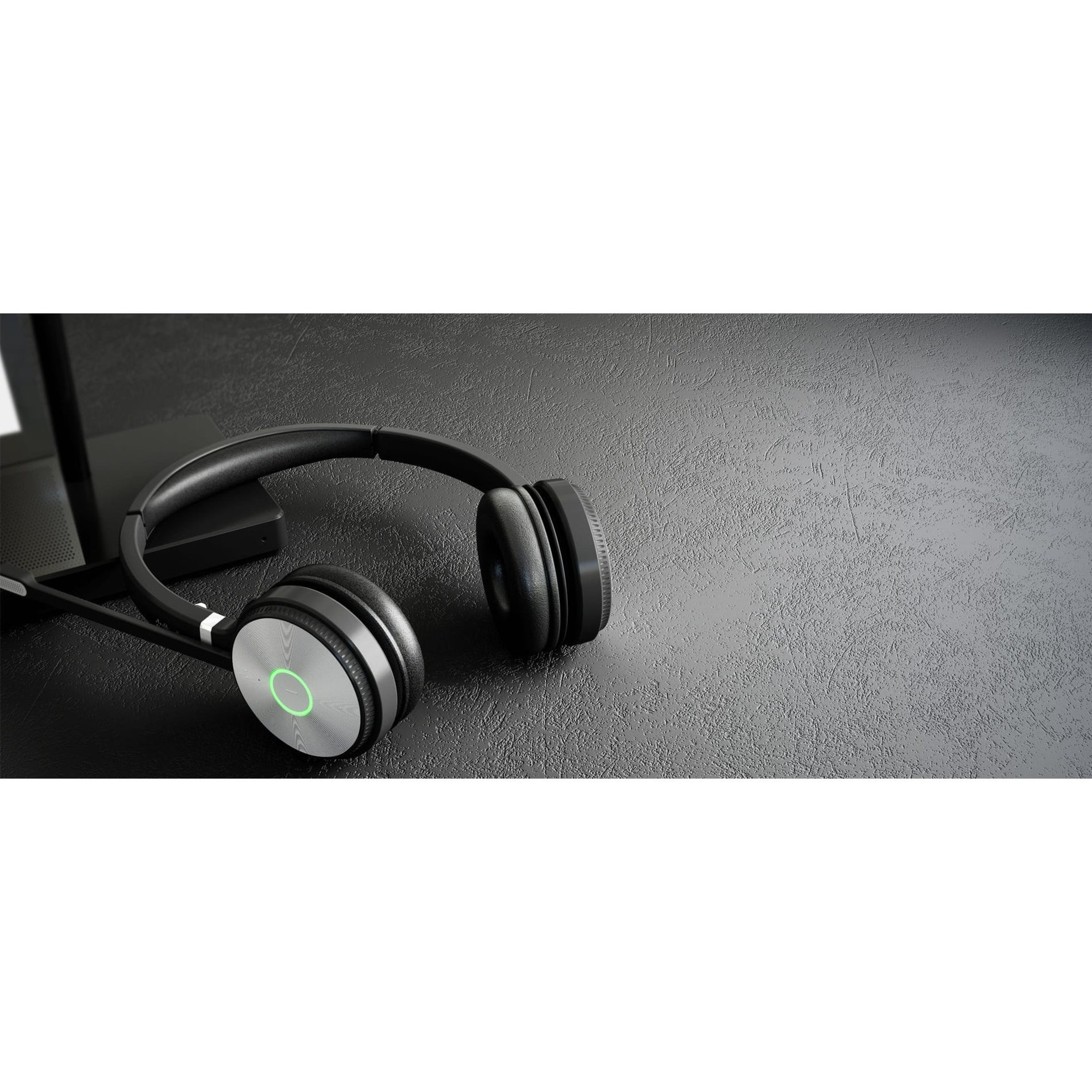 Artistic side view of Yealink WH62 headset highlighting its professional design and comfort features-alternate-image5