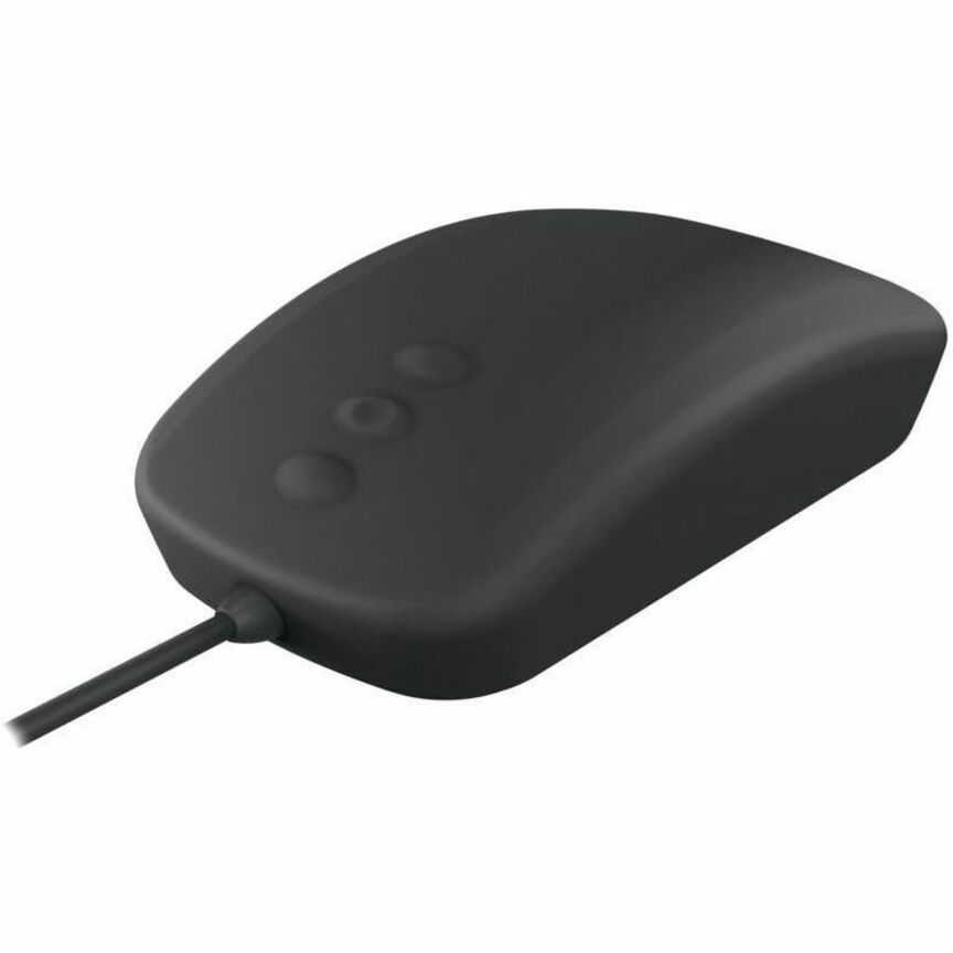 Side view of the CHERRY AK-PMH3 Medical Mouse showing seamless black silicone construction-alternate-image1