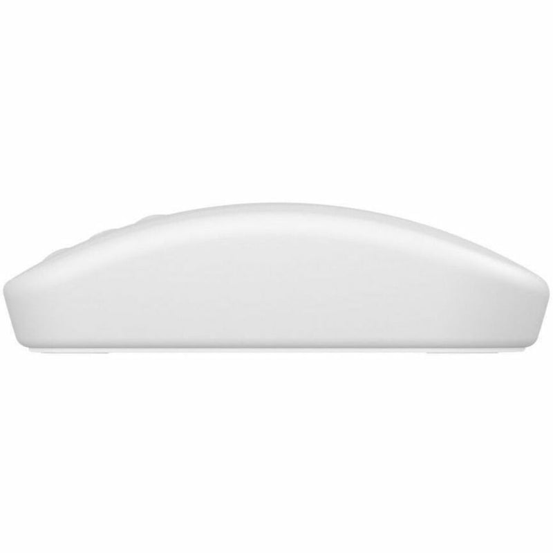 Side profile view of white medical mouse showing smooth seamless design