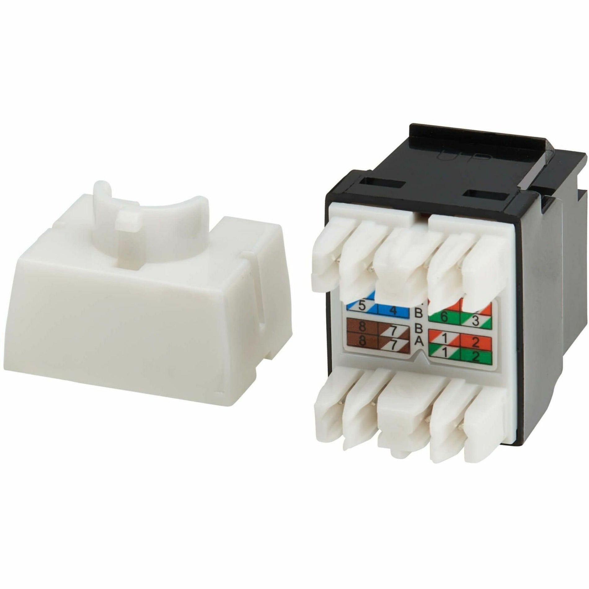 Internal view of CAT6A keystone jack showing contact layout and wiring scheme-alternate-image5