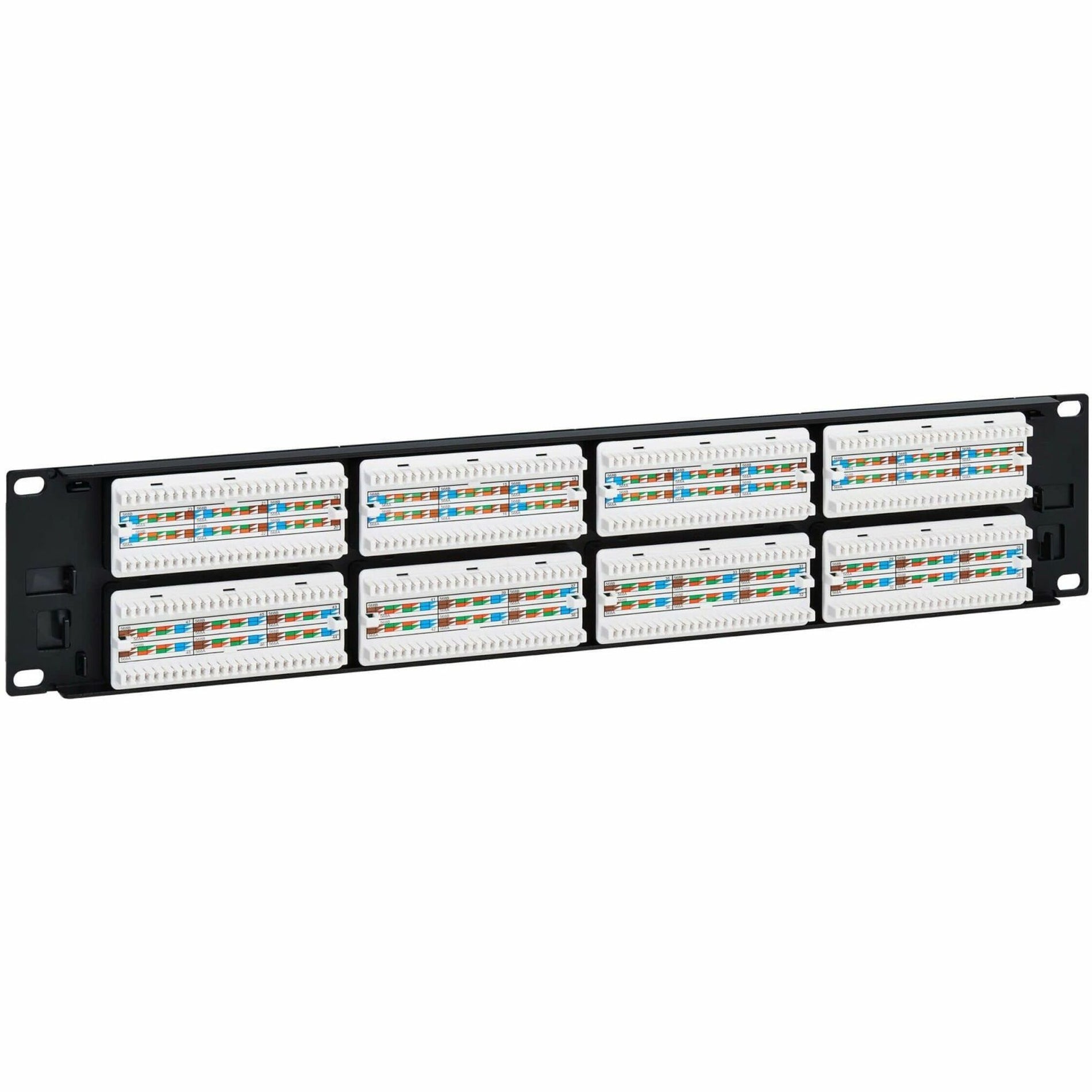 Close-up of patch panel punch-down blocks with color coding-alternate-image3