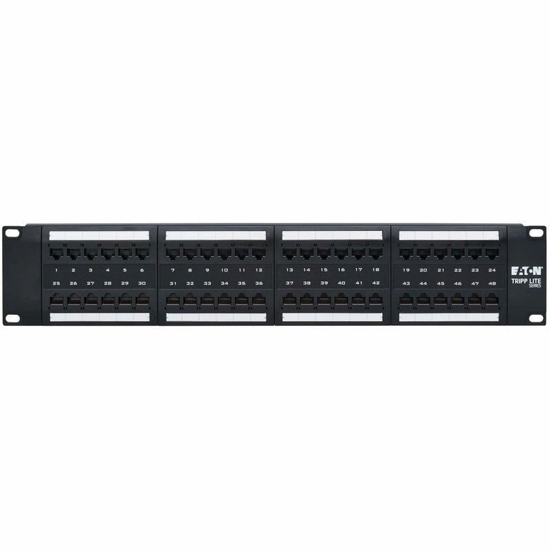 Direct front view of patch panel port layout