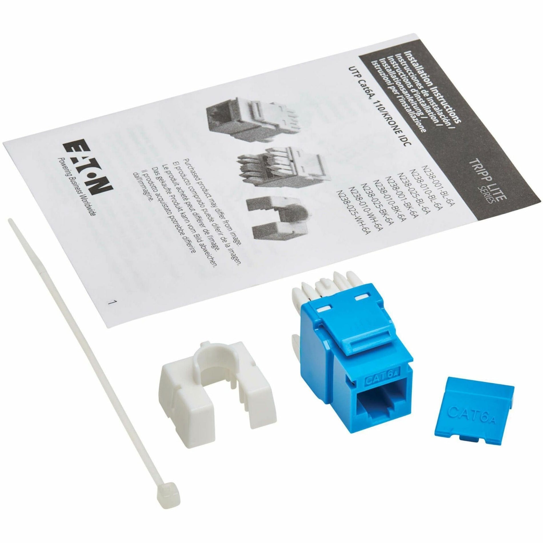 Cat6a keystone jack installation kit with components and documentation-alternate-image7