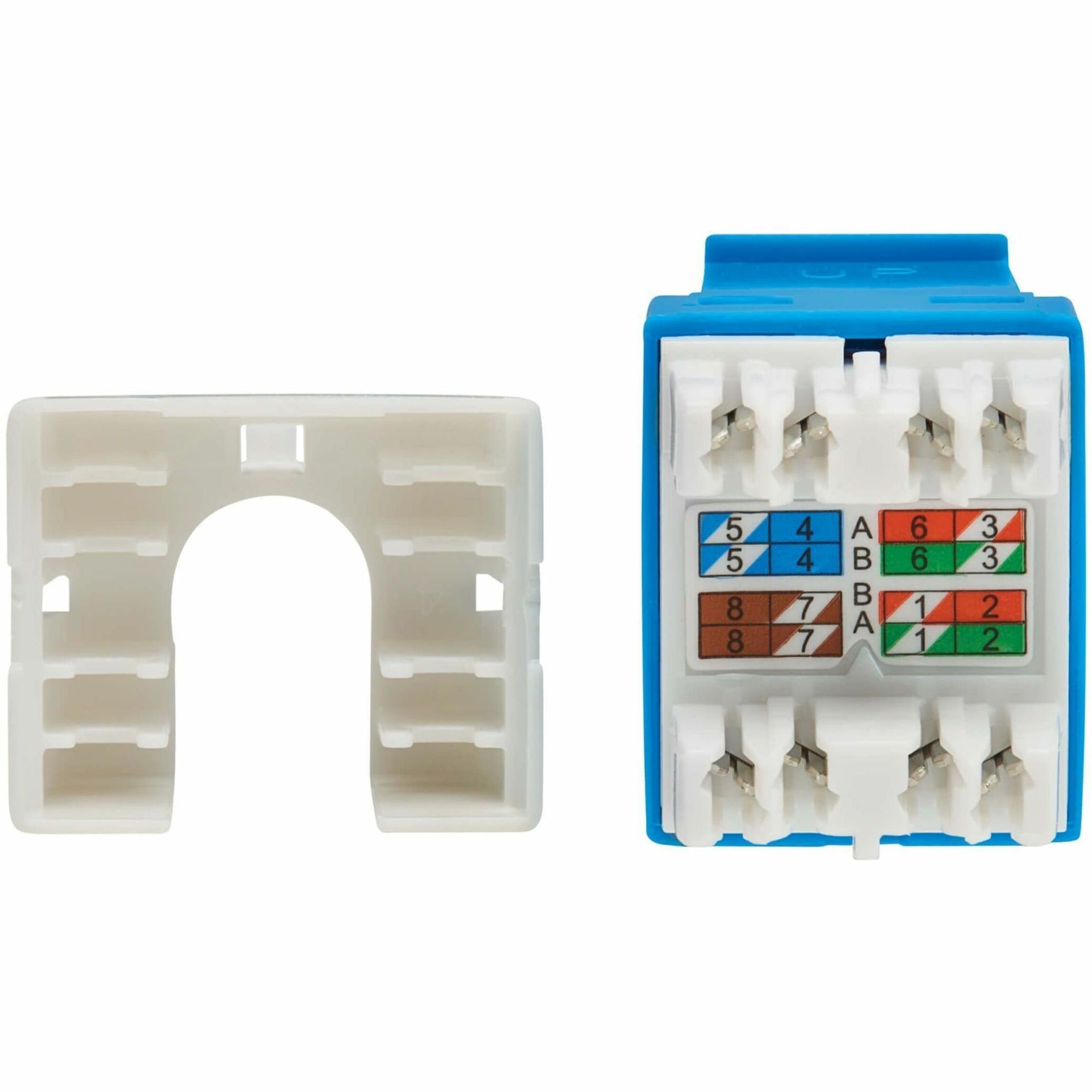 Cat6a keystone jack rear view showing color-coded wiring diagram labels-alternate-image3