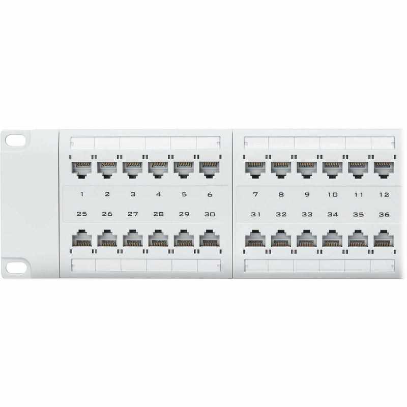 Detailed view of individual patch panel ports