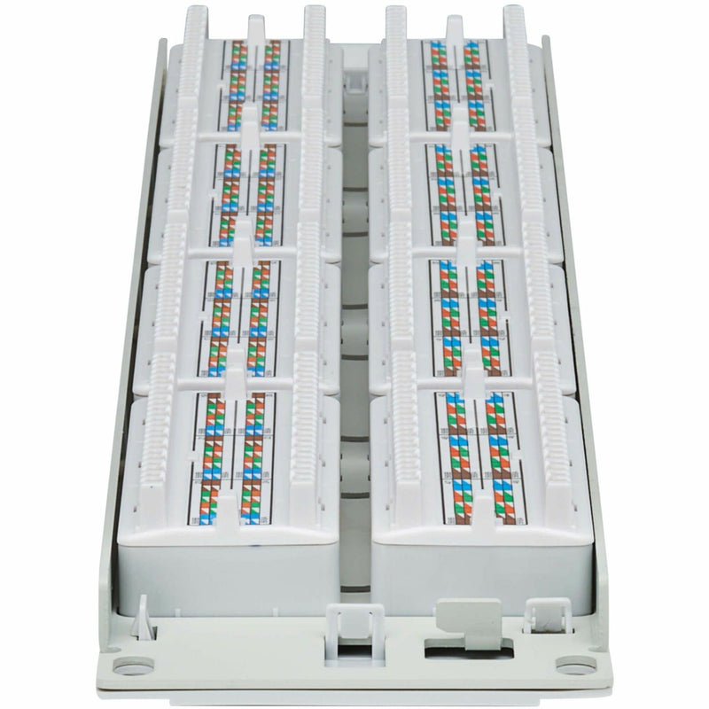 Close-up of patch panel's internal connection architecture