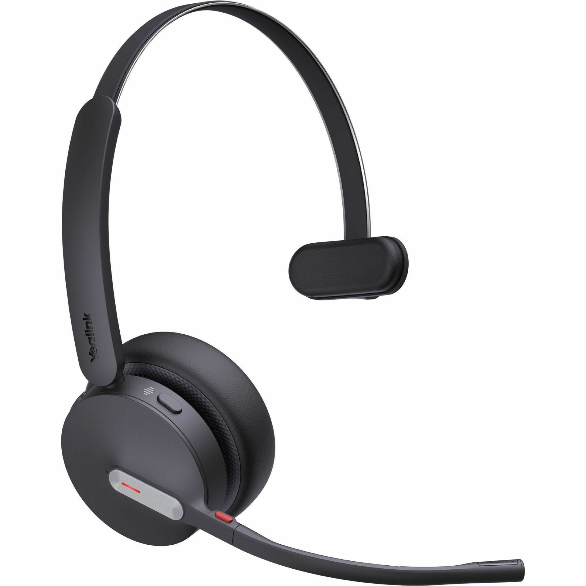 Side view of Yealink BH70 wireless headset showing monaural design with boom microphone-alternate-image1