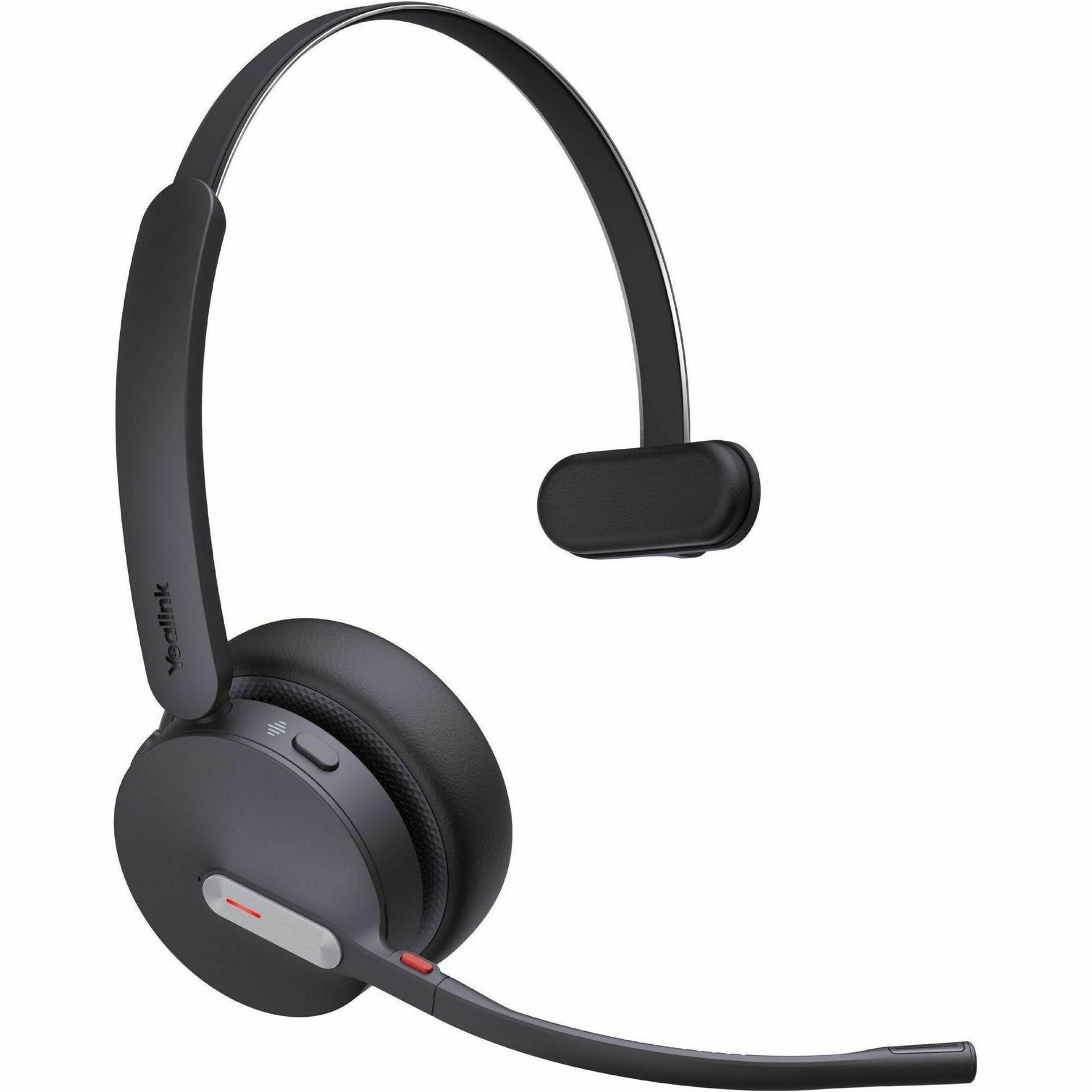 Side view of Yealink BH70 Bluetooth headset showing sleek black design with extended microphone boom-alternate-image1