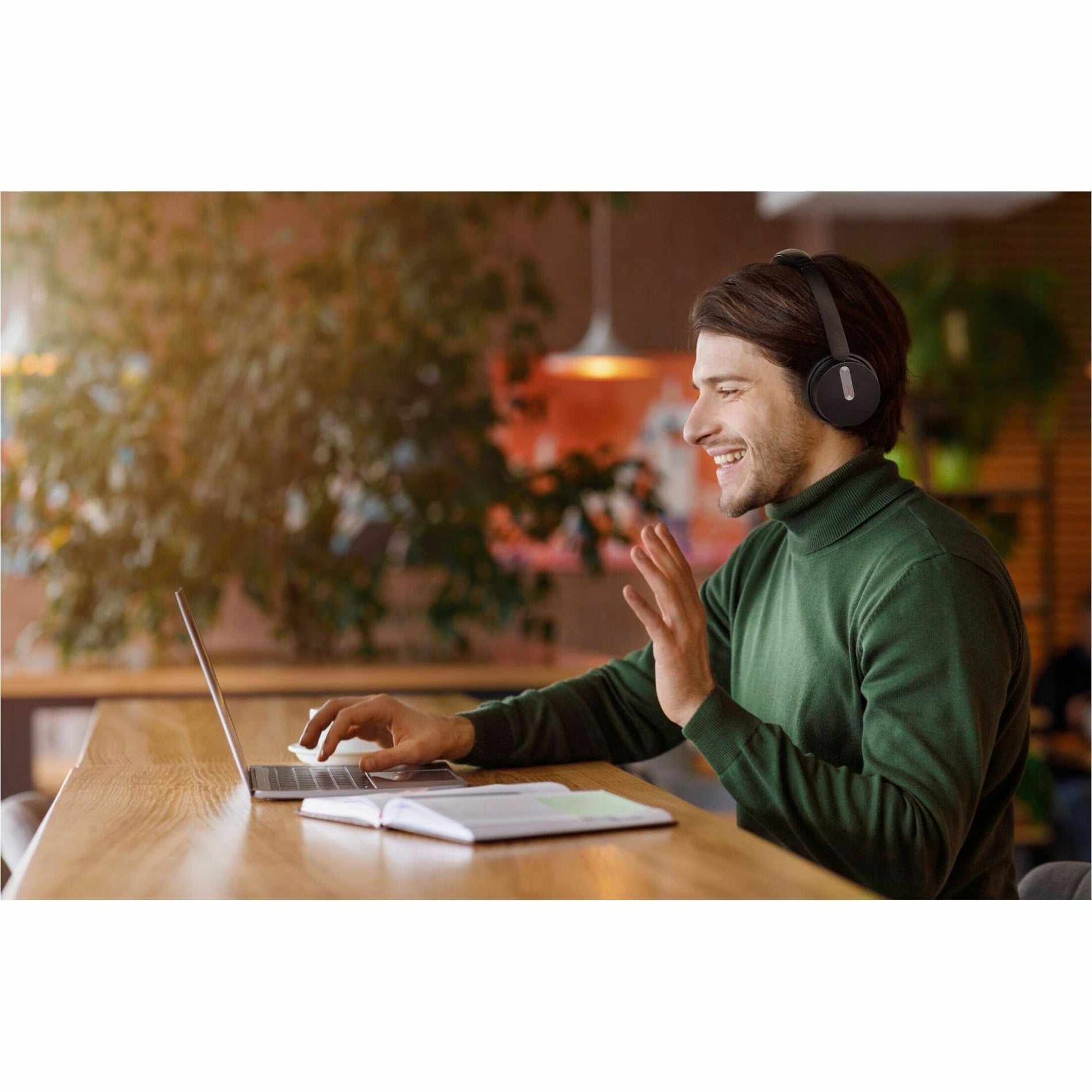 Professional engaged in virtual meeting with headset-alternate-image10