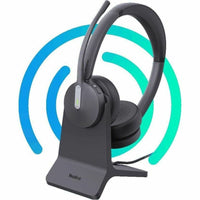 Yealink BH70 headset on charging stand with wireless connection visualization-alternate-image7