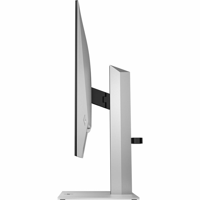 Side view of HP 724pu monitor showing adjustable stand mechanism and pivot capability