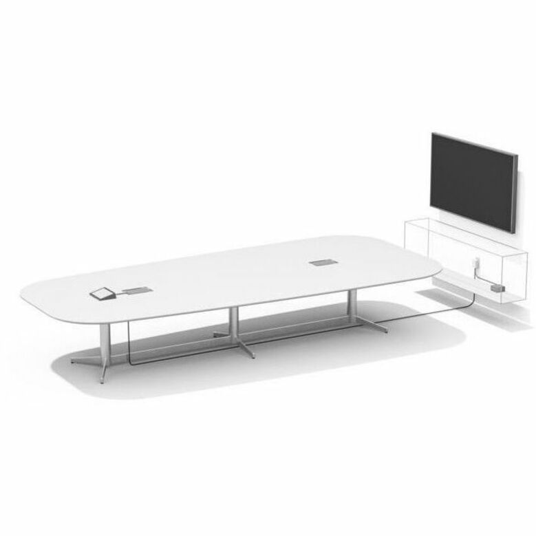 3D rendering of conference room setup with Logitech BASE Zoom Room equipment-alternate-image4