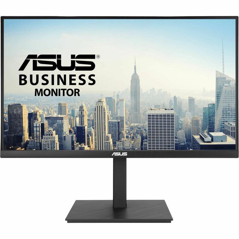 Front view of ASUS VA27UQSB monitor in professional setting