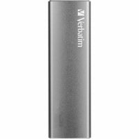 Full-length view of Verbatim VX500 portable SSD showing sleek space gray design-alternate-image2