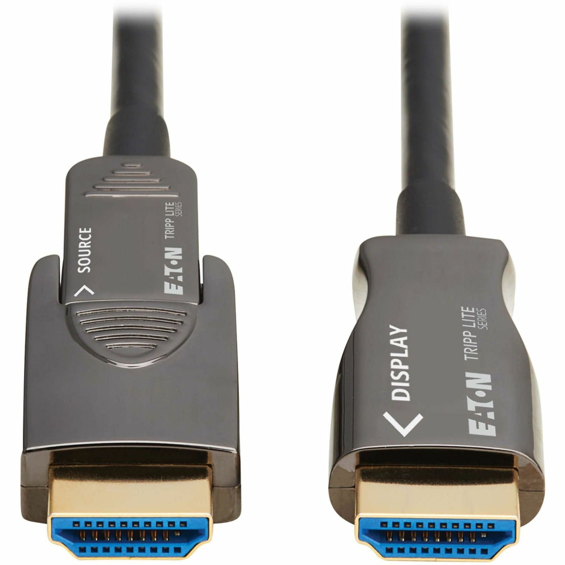 Close-up of two HDMI connectors showing source and display labels-alternate-image2