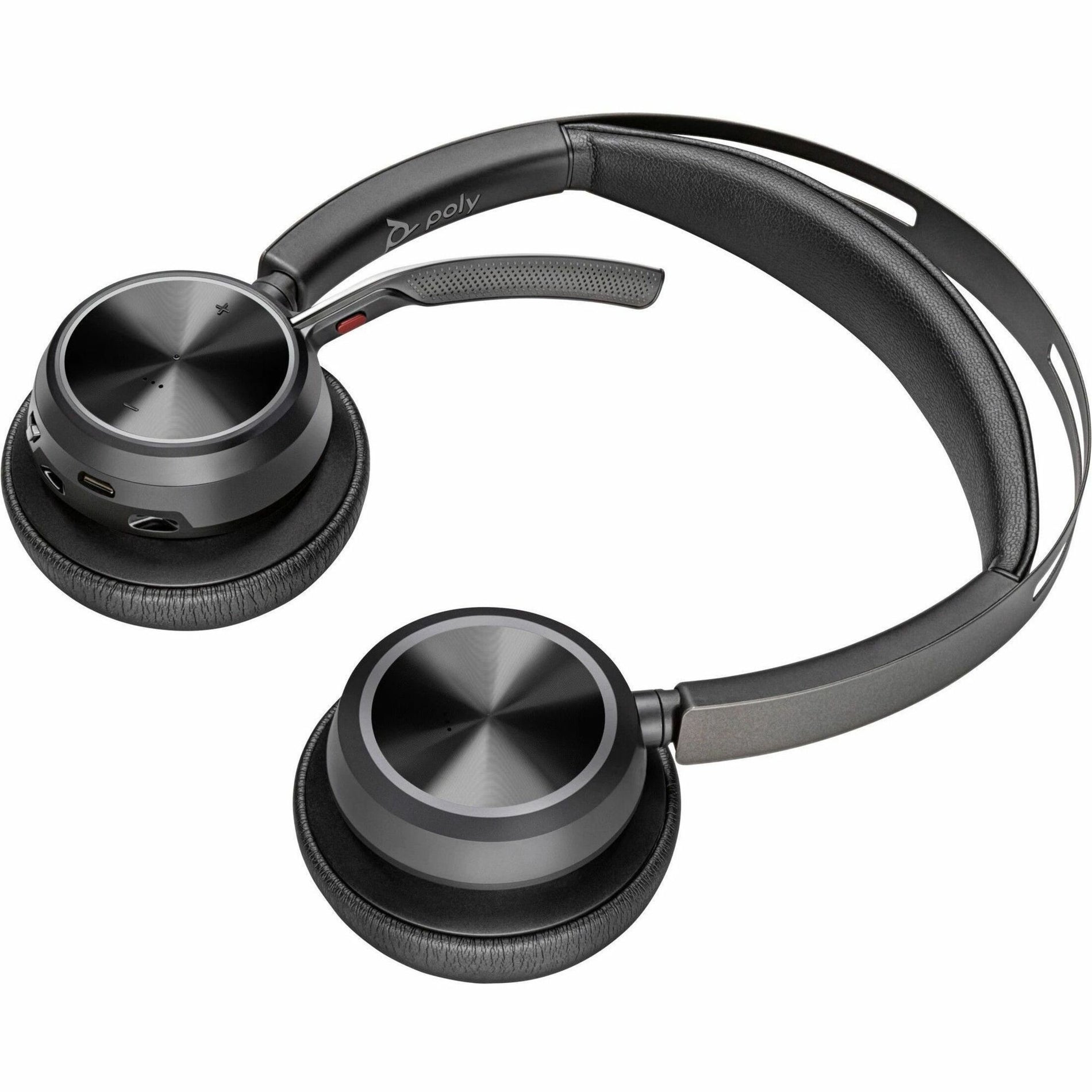 Top view of Poly Voyager Focus 2 headset showing dual-ear design-alternate-image5