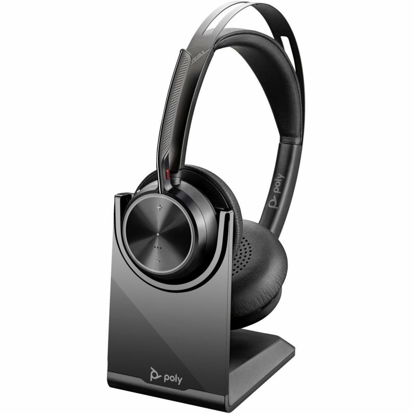 Poly Voyager Focus 2 Bluetooth Stereo Headset, Hybrid ANC, 6-Mic Boom, USB-C, 19hr Battery, PC/Mac Compatible, Charging Stand - 9T9J5AA#AC3 Black (2 Year Warranty)