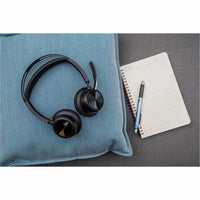 Poly Voyager Focus 2 headset with notebook and desk accessories-alternate-image7