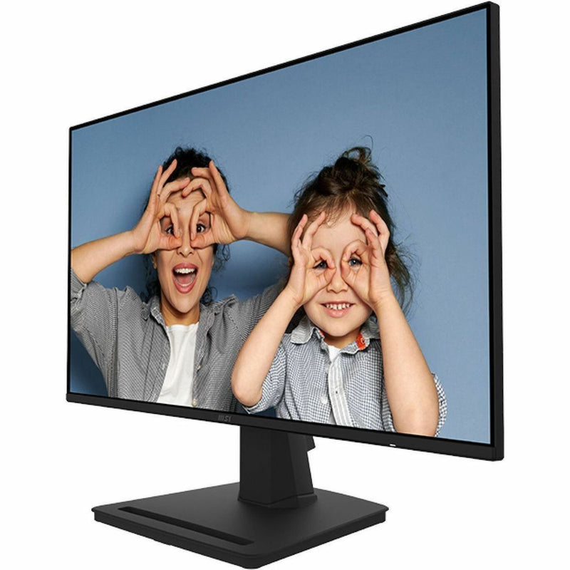 Angled view of MSI PRO MP252 monitor displaying clear image quality