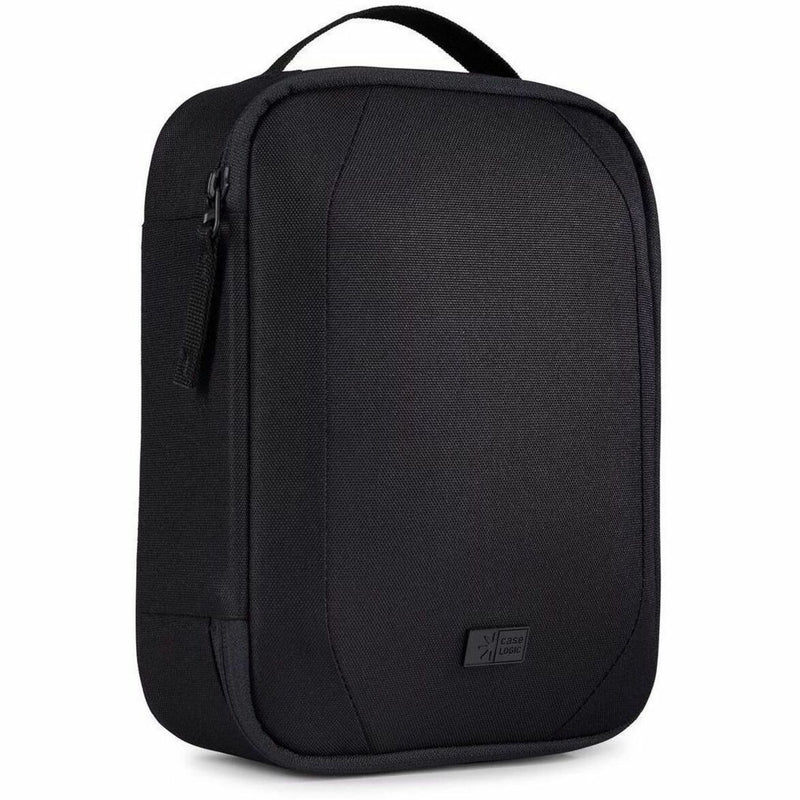 Front view of black Case Logic Invigo electronics organization case showing streamlined design and carry handle