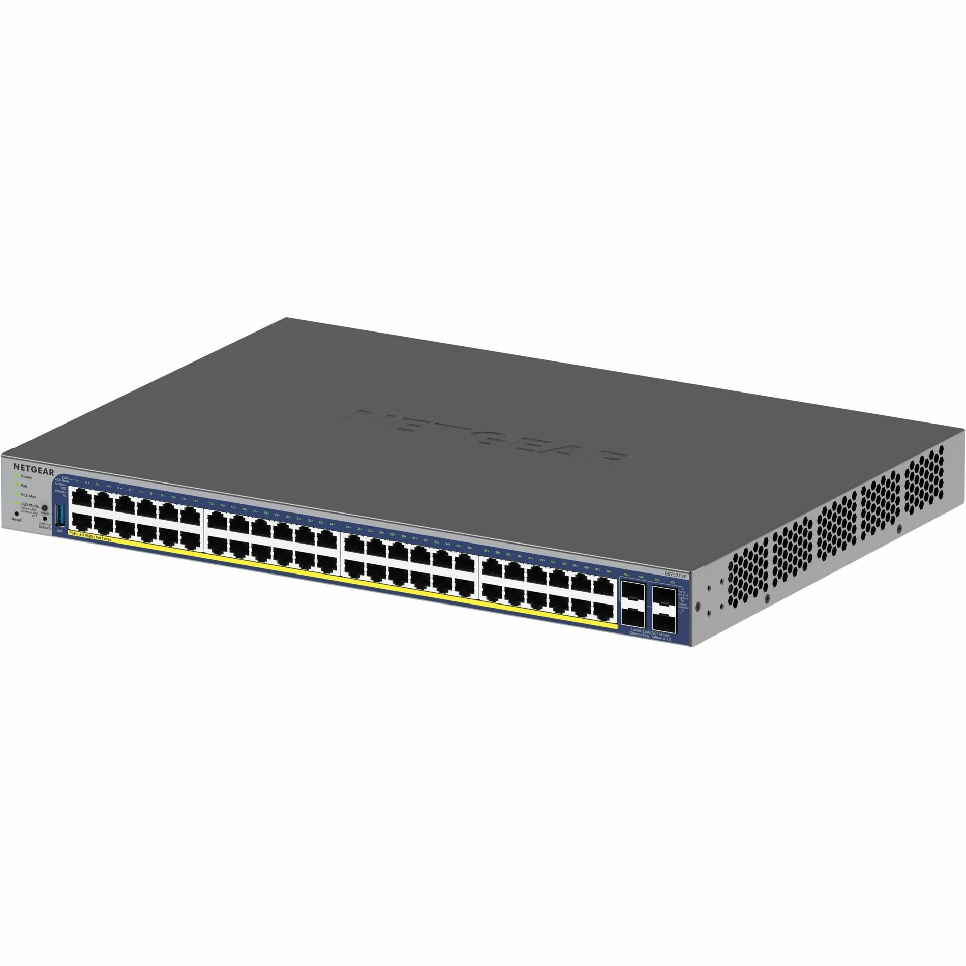 نتجير 48P GE POE+ محول ذكي مع 10G SFP+ (GS752TXP-300NAS)