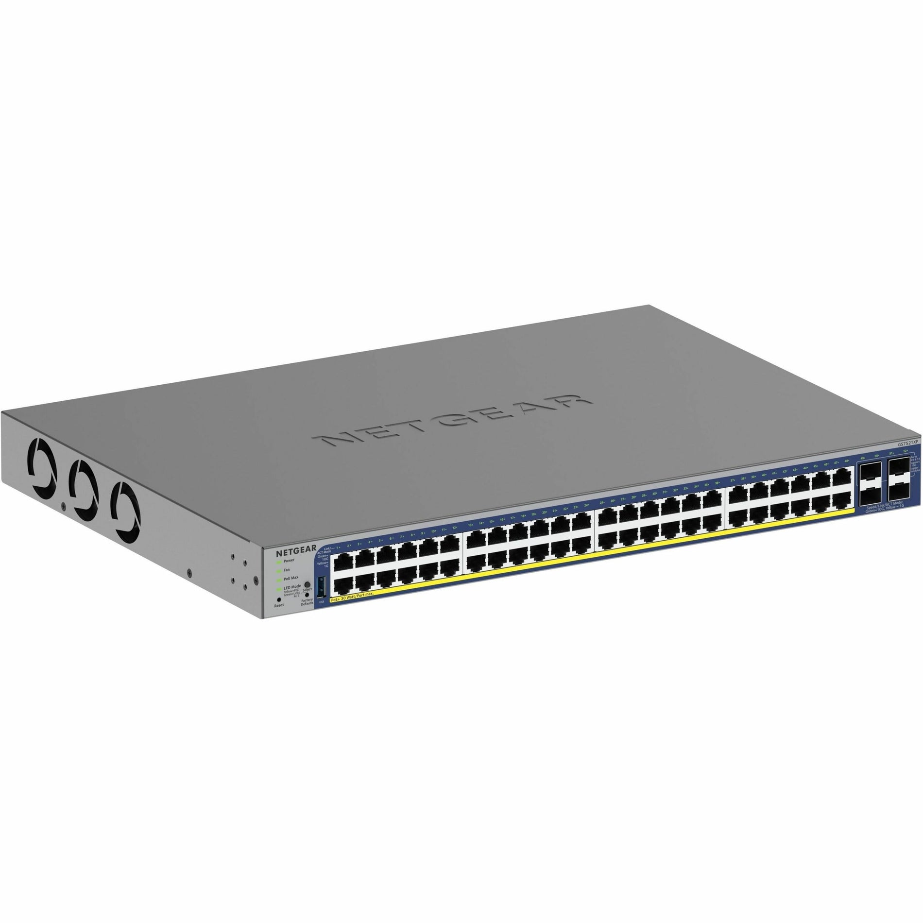 ネットギア 48ポート GE POE+ スマートスイッチ 10G SFP+付き (GS752TXP-300NAS)