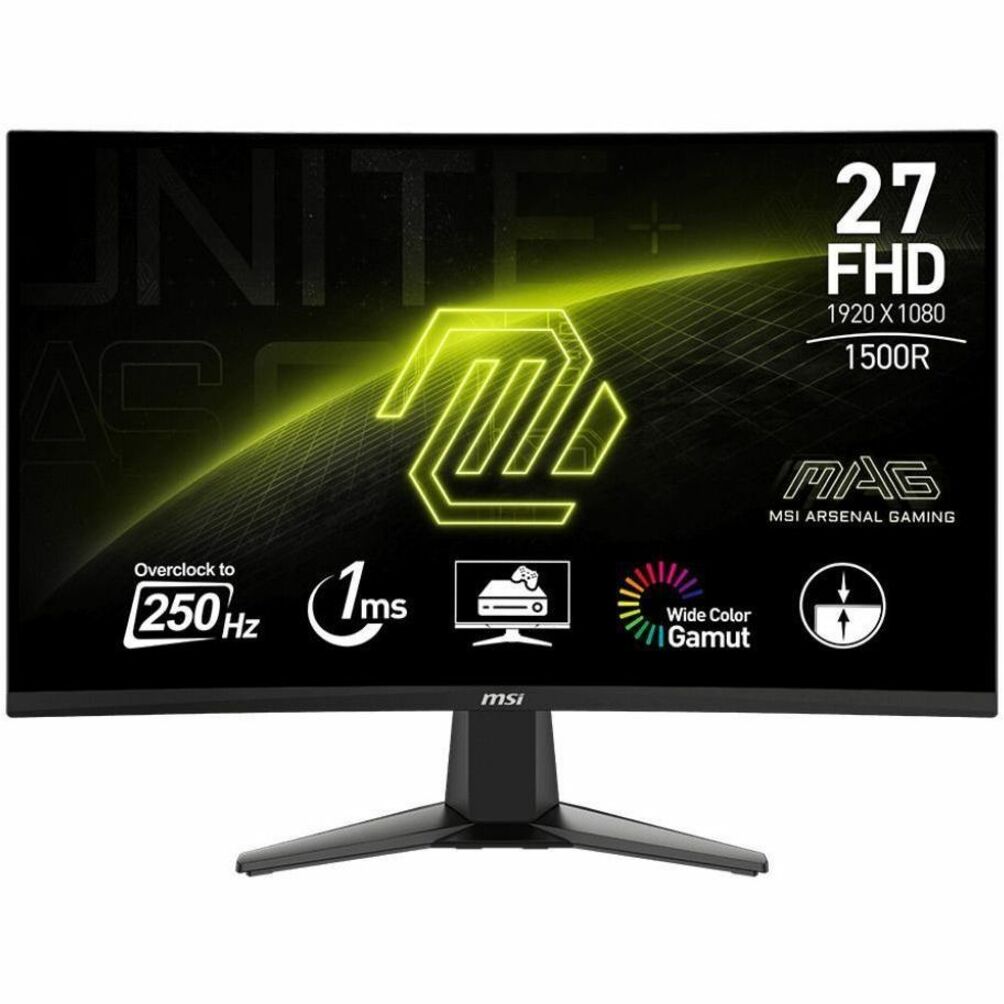 MSI MAG 27C6X 27" Class Full HD Curved Screen Gaming LED Monitor - 16:9 - Metallic Black (MAG27C6X)