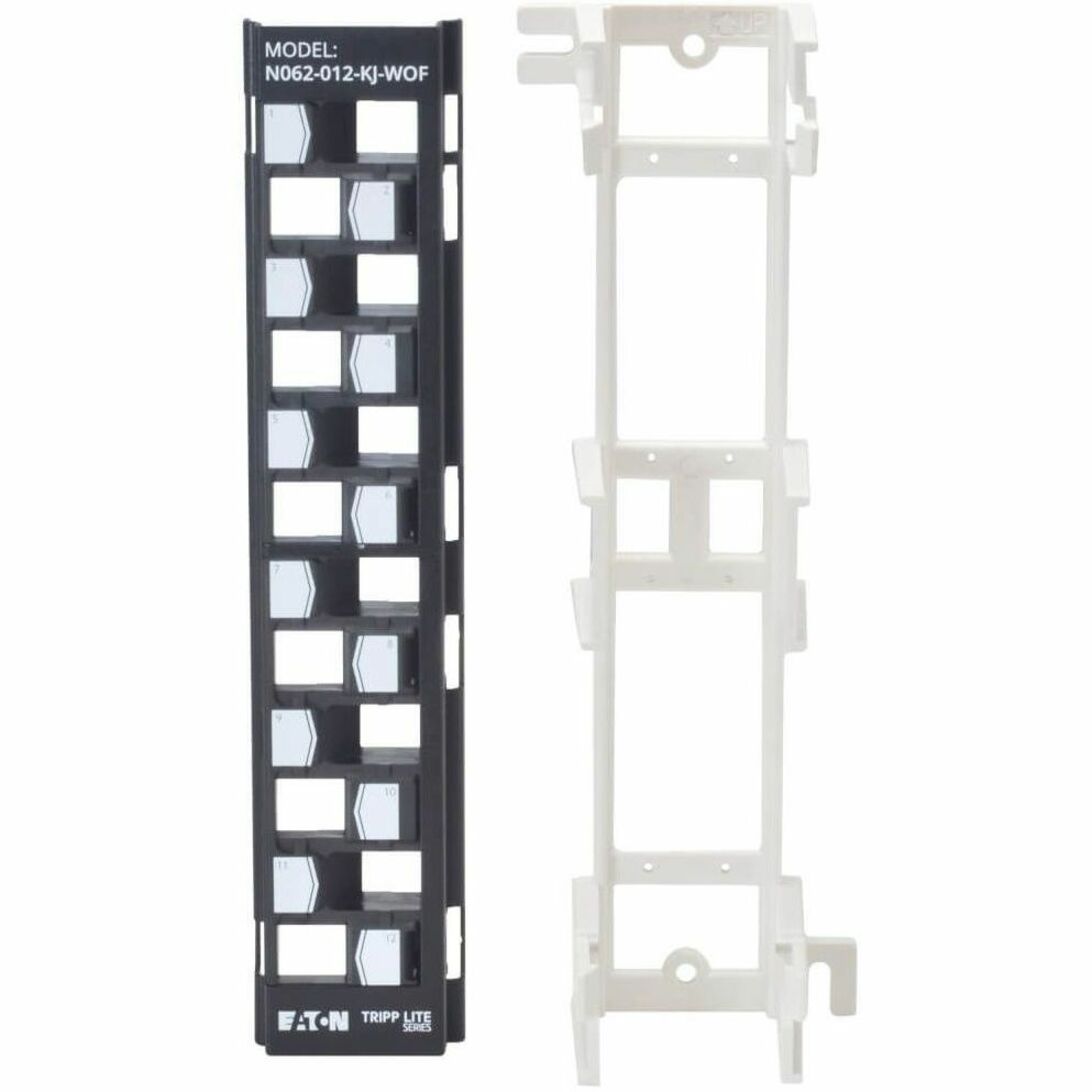 Disassembled view of patch panel showing port frame and mounting bracket-alternate-image3