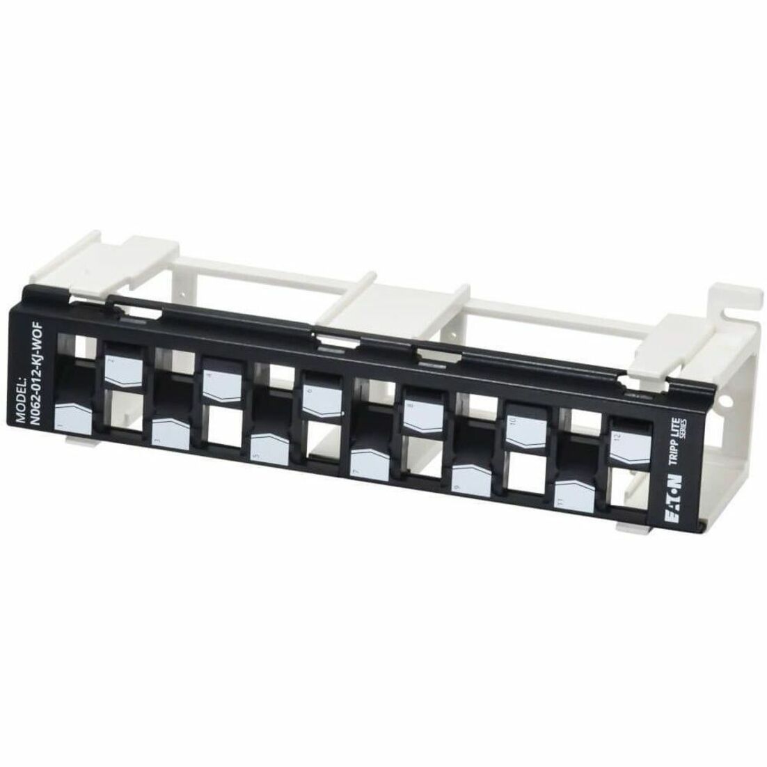 Horizontal view of Tripp Lite 12-port patch panel with numbered port layout-alternate-image2