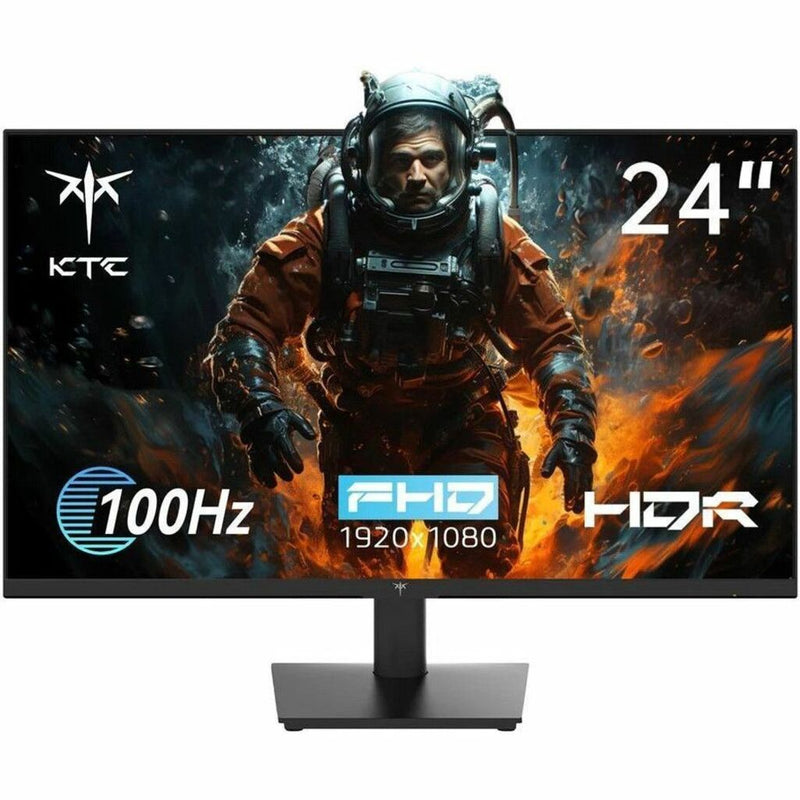 KTC gaming monitor showing HDR-enabled space combat scene with detailed graphics