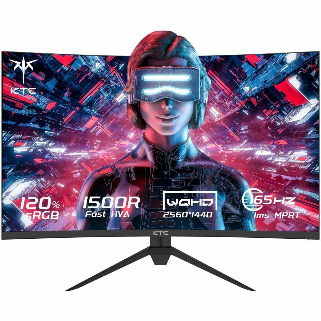 KTC H27S17 27 Gaming LED Monitor, 1440p WQHD Curved HVA, 170Hz, 1ms MPRT, HDR10, G-SYNC Compatible, FreeSync Premium, 120% sRGB, GamePlus Features, Platinum Silver/Black (3 Year Warranty)