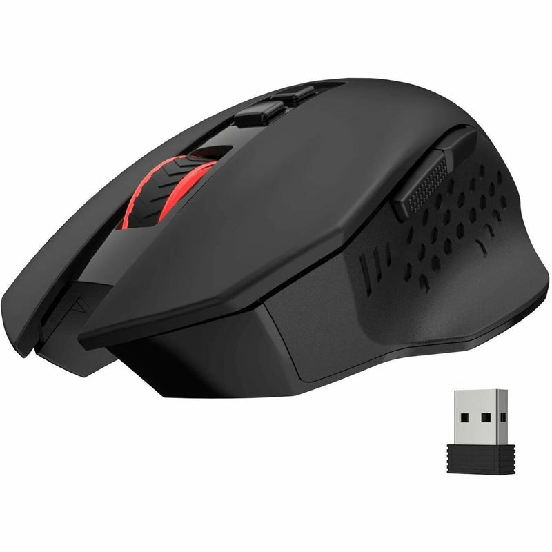 Profile view of Redragon M656 gaming mouse with wireless receiver